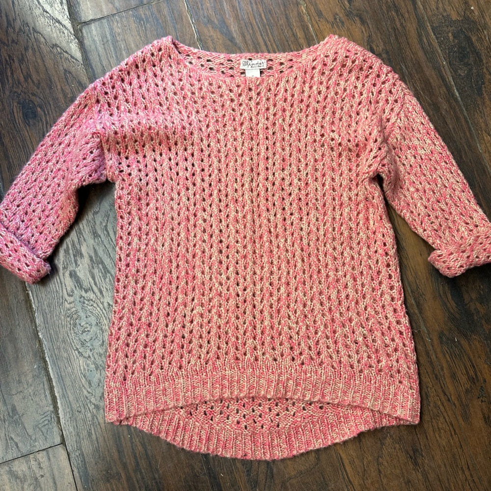 Chic Pink Open-Knit Sweater size M <<<220>>>>
